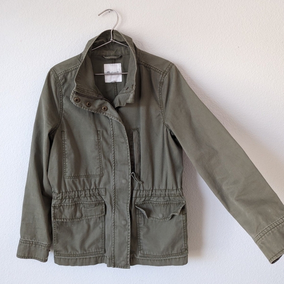 Madewell Passage Jacket Army Green Surplus Military Inspired Jacket 100% Cotton - Picture 5 of 11